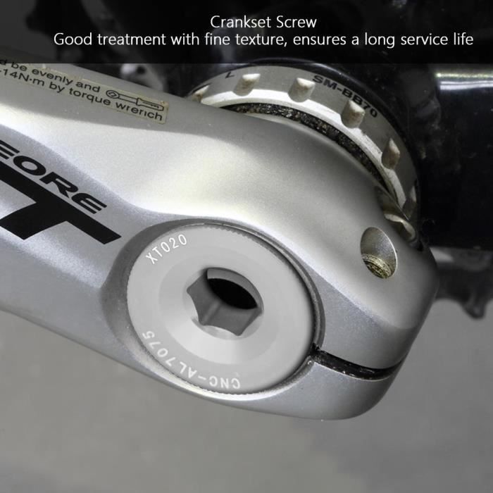 Vis De Pédalier Vélo En Alliage Aluminium - Couleur Titane - Pour Shimano Deore 590/596, XT, SLX - Diamètre 28 Mm, Filetage M20 - 7