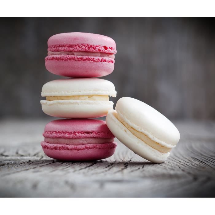 Crédence cuisine - WENKO - Macarons - Verre trempé 4 mm - 56x50 cm - Multicolore