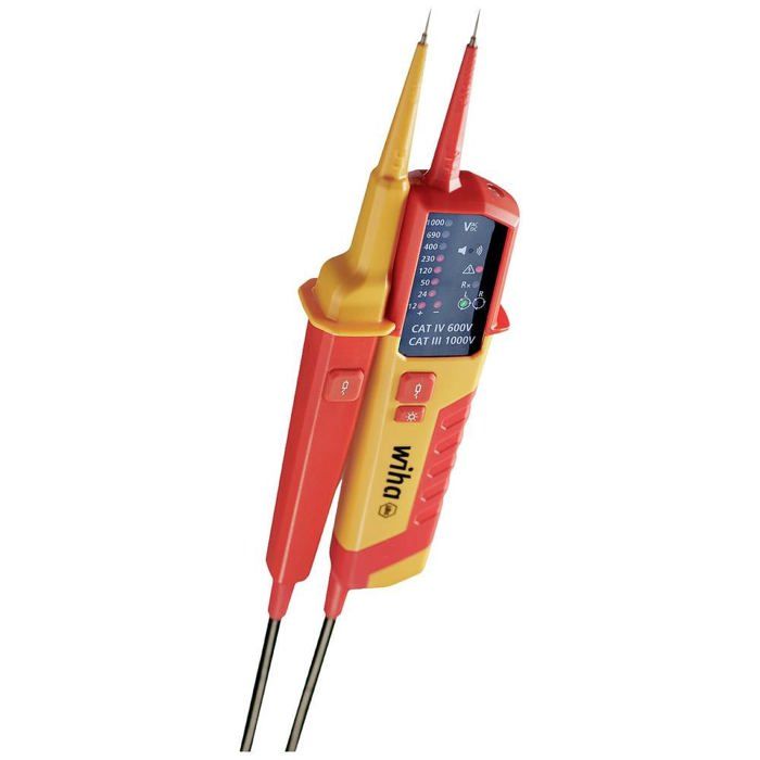 Testeur de tension et de continuité WIHA 121 000 V AC CAT IV + 2x piles AAA incluses - 45216