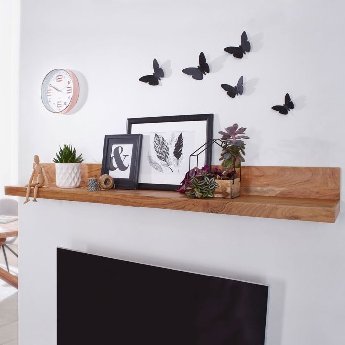 WOHNLING bois massif étagère murale 160 cm acacia étagère Wandboard meubles en bois massif WOHNLING bois massif étagère murale 160 cm acacia étagère Wandboard meubles en bois massif