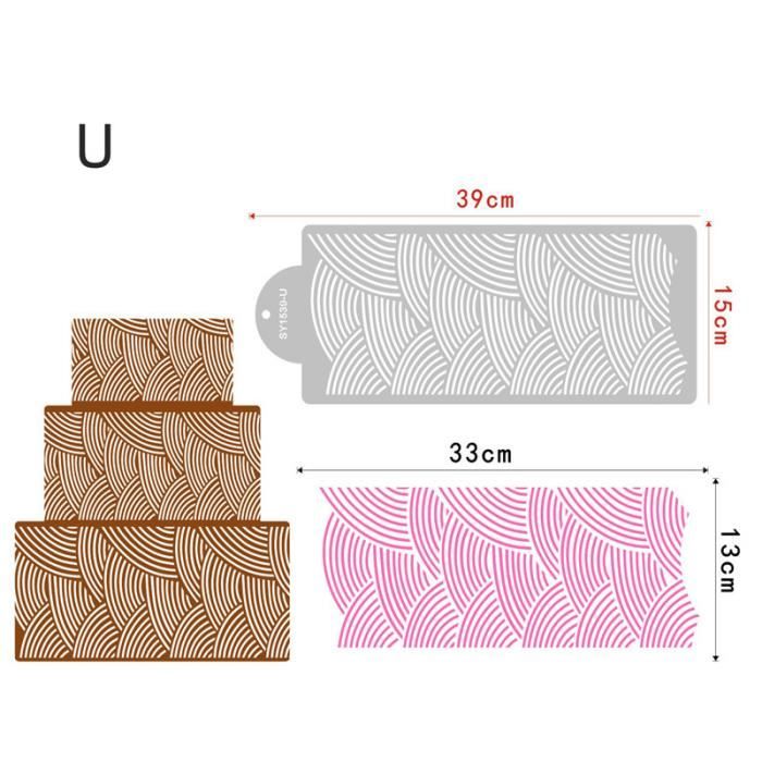 Dancepandas Pochoir à Gâteau En Plastique 16PCS Stencil Cake Pochoir Fondant Fleur Amour Réutilisable Outils De Décoration De Gâteaux (8 Modèles