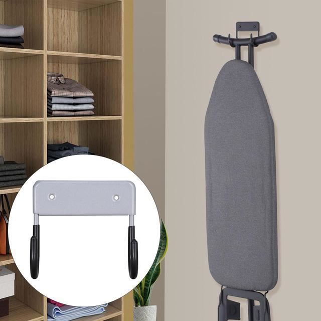 Planche à Repasser Murale Pliable Panneaux Bois Gris - Gain De Place, Design Moderne