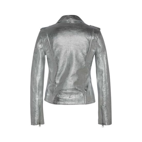 Perfecto best sale cuir argenté
