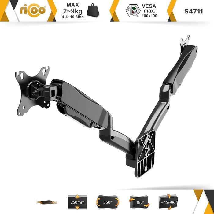 Support Mural Orientable Pour écran PC/TV 17 à 32 Pouces - Bras Articulé VESA, Inclinaison Et Rotation