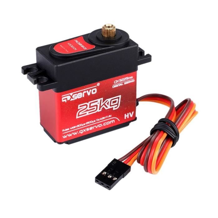 Lot De 2 Servomoteurs RC 25KG Numériques, Engrenage Métal, étanches, 180°, Pour Voiture, Bateau, Avion, Robot