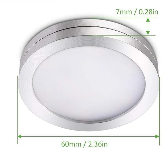 Spots LED 12V Avec Télécommande – Lot De 4, Lumière Blanche 6000K, Pour Voiture, Camping-car, Placard