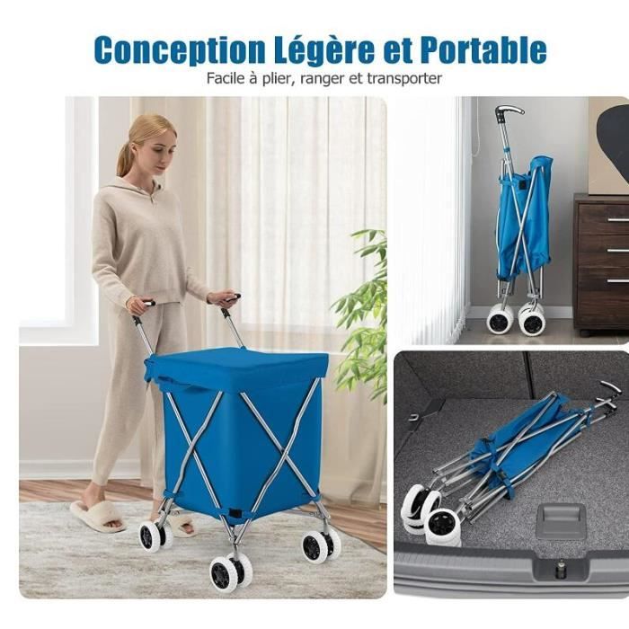 GYMAX Chariot à Plateforme Pliable, Chariot De Manutention à 4