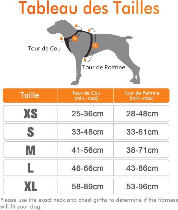 Harnais Chien / Harnais pour petit chien- Orange taille L -- Anti Traction  Réglable Réfléchissant Matériau Respirant + Bol - Cdiscount