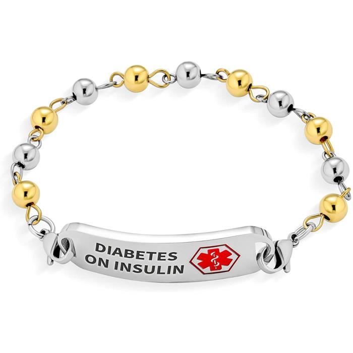 Collier Alerte Médicale Cœur Personnalisable - Acier Inoxydable - Gravure Gratuite - Cadeau Femme
