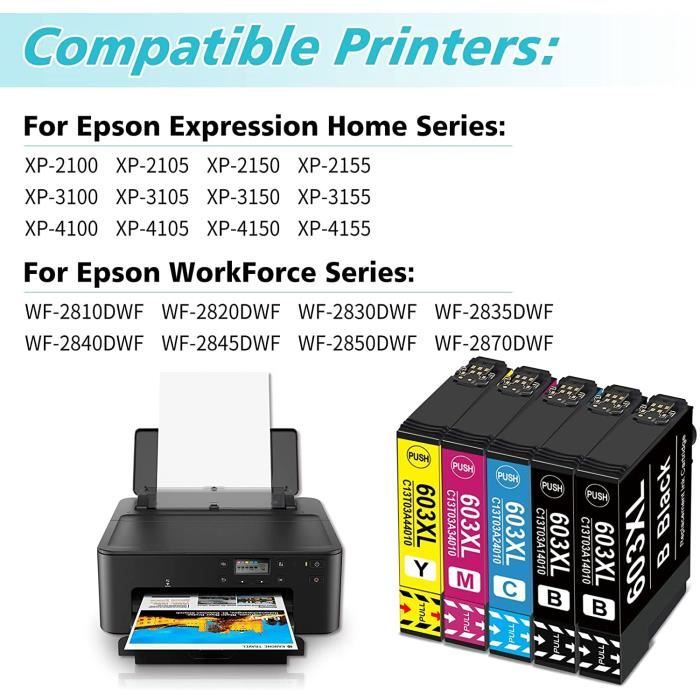 Cartouche d'encre compatible jaune 603 XL pour imprimante EPSON Expression  Home XP-3155