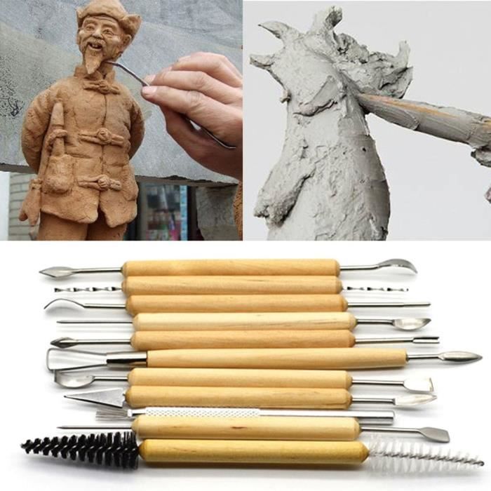 9pcs Ensemble D'outils De Sculpture En Argile En Céramique À
