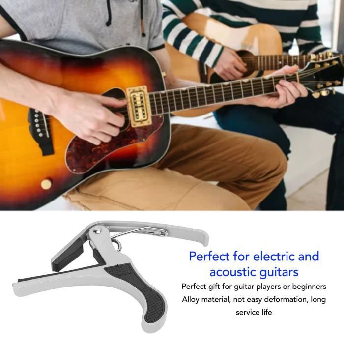 Capo De Guitare Réglable Avec Tampon Silicone - Pour Guitare Acoustique Et électrique, Ressort Fort, Vis Métal
