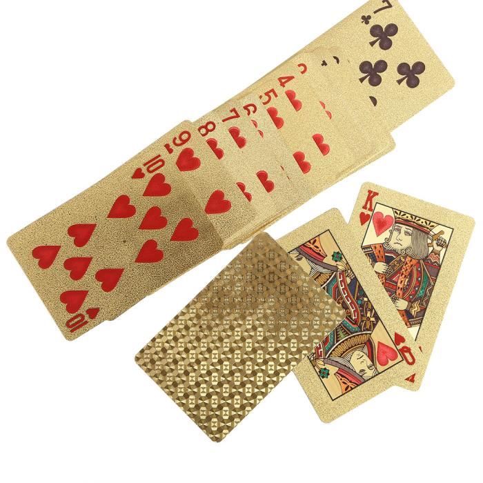 2 Jeux De Cartes En Plastique Imperméable Cartes à Jouer Or Et Noir