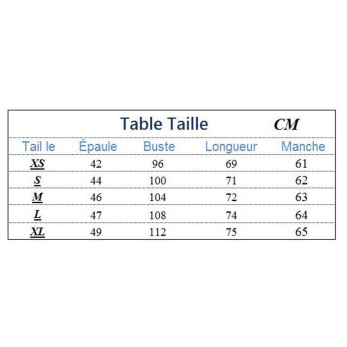 Correspondance taille sales xl chemise homme