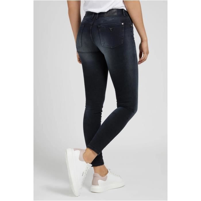 Jean skinny effet destroy Guess jeans Femme Noir Cdiscount Pret a Porter
