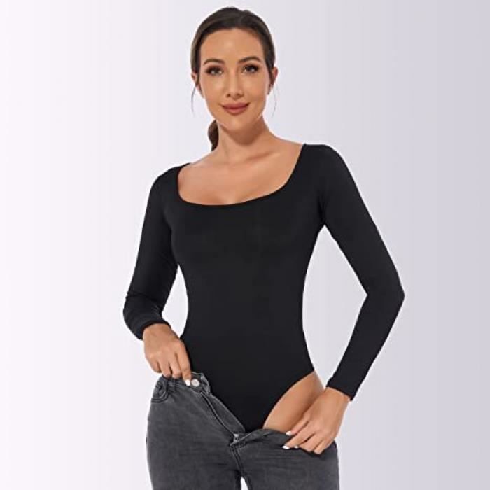 Body Séduisant Femme Avec Manches Longues Transparence - Taille Unique, Nylon, Neuf Avec étiquettes