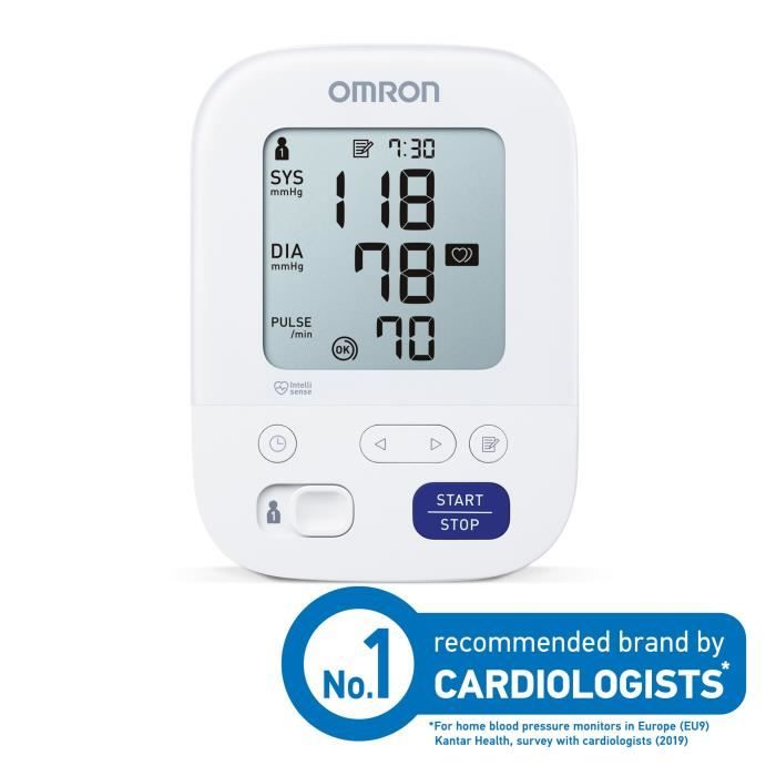 OMRON X3 Comfort moniteur de tension artérielle – Tensiomètre brassard,  validé cliniquement, Tensiometre Bras avec détection des pulsation  cardiaques