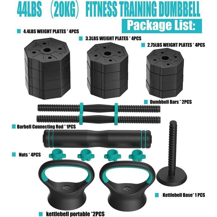 Paire D'haltères Réglables 22 Lbs (11 Lbs Chacun) - Muscu à Domicile
