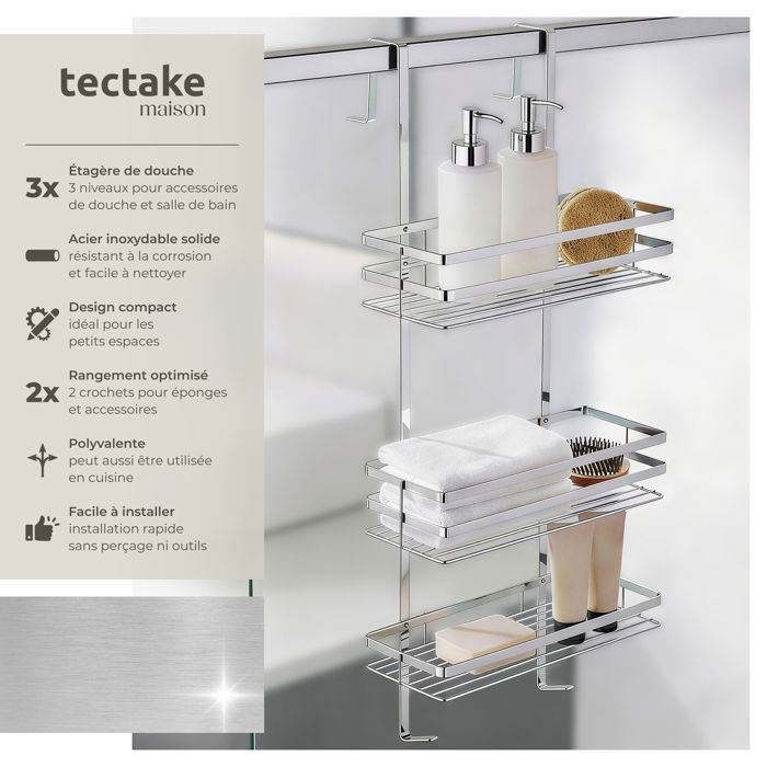 Rangement Et Organisation De La Salle De Bain Étagère De Douche à Suspendre, Sans Perçage, Étagère De Douche Antirouille Avec 2 Crochets, Plus Stable, Epaisseur De Porte U2264 7 Cm, Noir Etagere Rangement Et Organisation De La Salle De Bain Étagère De Douche à Suspendre, Sans Perçage, Étagère De Douche Antirouille Avec 2 Crochets, Plus Stable, Epaisseur De Porte U2264 7 Cm, Noir Etagere