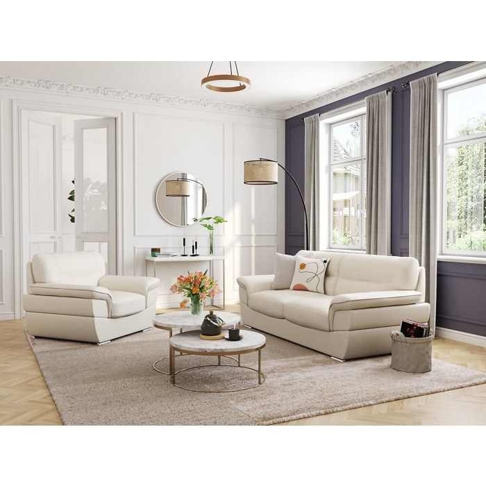 Achetez votre Canapé en Cuir Taupe - Promotions en cours