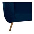 Fauteuil en Velours Bleu plissé - ATMOSPHERA - Solaro - Style Scandinave Moderne - Avec accoudoirs - Intérieur-2