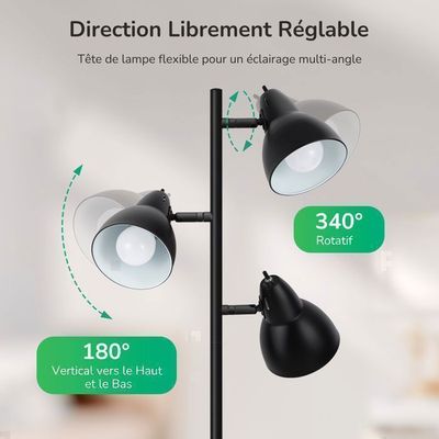 EDISHINE Lampadaire sur Pied Salon, Lampadaire LED Dimmable, Lampadaire