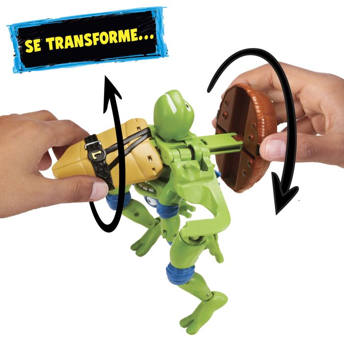 Figurine Tortues Ninja Leonardo 12 Cm - Articulée Avec Accessoires Mix & Match, Dès 4 Ans