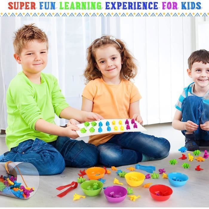 Jeux Montessori 2 3 4 5 Ans, Victse Jouet pour Comptage et Tri, Jeu de Tri Motricité Fine Jouet Educatif Enfants Classification des Couleurs(Animaux Ferme) | Votre wishlist sur