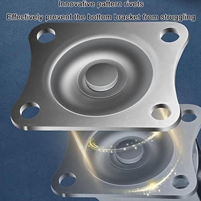 Roulette Pivotante 360° 75mm M10 Pour Meuble Lourd - Neuf, En Acier, Couleur Grise
