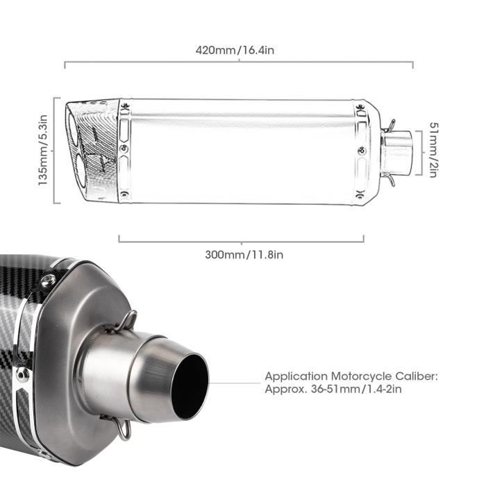 Silencieux Universel DB Killer 51mm Pour Moto - Acier Inoxydable, Réduction Bruit Échappement