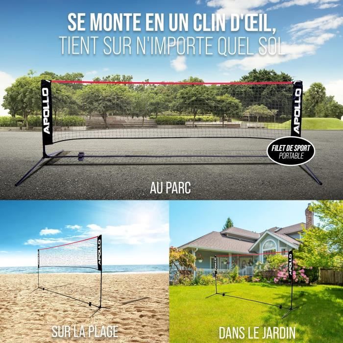 Filet Badminton Filet de Volley Ball 300cm 400cm 500 cm Filet de Badminton Réglable, Set avec