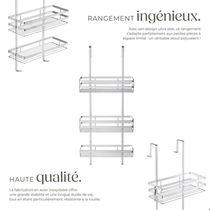 Etagere De Douche, Etagere Salle De Bain Sans Percage, Antirouille Porte Savon Douche, Espace En - 4