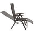 Chaise pliante en rotin Brisbane avec structure en aluminium et repose-pieds - noir - TECTAKE-3
