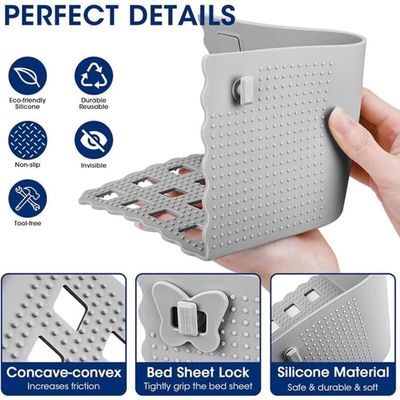 4 Pièces Tendeur Drap Housse,Support Clips De Drap De Lit à Angle Ouvert,Pour Tous Les Matelas,Blanc Transparent | Leroy Merlin