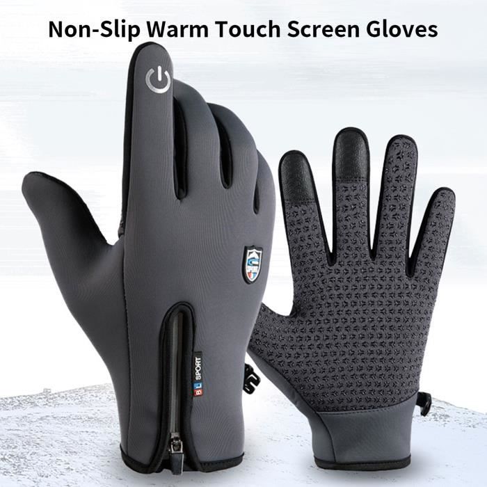 XL - Gants de travail à doigts tactiles pour hommes et femmes, gants  chauds, écran tactile, fermeture éclair, - Cdiscount Sport