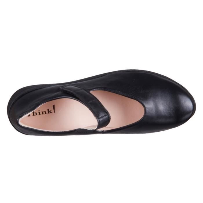 Mocassins Ballerines Think Femme - Cuir Noir - Taille 37 - Fabriqués En Italie - Occasion TBÉ