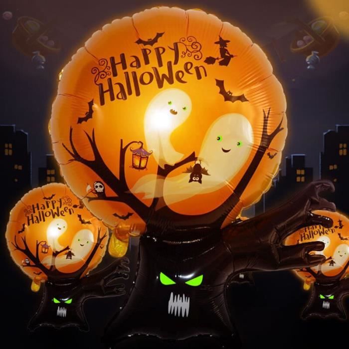 Ensemble Décoration Halloween Complet 60 Pcs – Ballons Citrouille, Chauve-Souris, Fantômes, Bannière & Spirales Effrayantes !