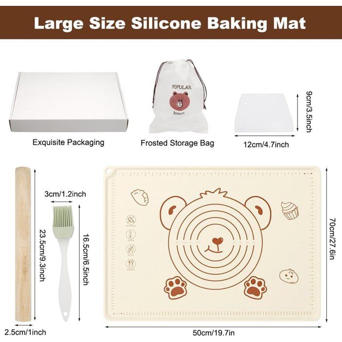 Tapis Pâtisserie Antiadhésif Lot De 2 Tapis Cuisson Silicone 40x30cm - Antiadhésifs, Réutilisables - Sans BPA, Résistants à La Chaleur Accessoire Pâtisserie Sans BPA