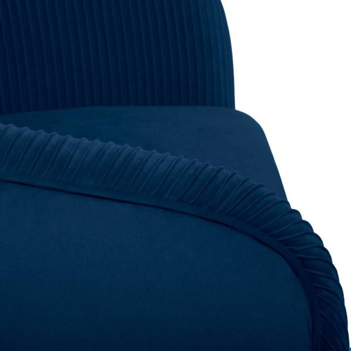 Pouf Velours Sinan Atmosphera 40cm Bleu Canard - Pouf Rond Design Élégant Pour Intérieur Moderne