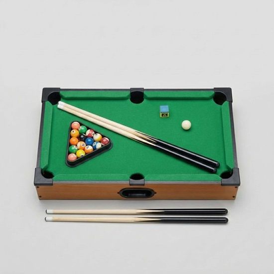 Relaxdays - Mini Table De Billard 51x31 Cm - Avec 2 Queues, 16 Boules, Triangle Et Craie - Jouet Bois