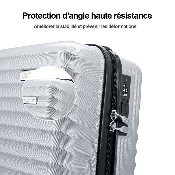 Todeco Valise Cabine 56cm Rigide Or Rose - Valise à Main Léger ABS+PC 4 Roues