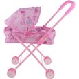 Mini Baby Push Cart Portable Poussette Pliante Poupée Trolley Accessoire Enfants Pretend Play Toy Rose-0