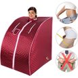 PERFECT Rouge Sauna infrarouge pliable, cabine à chaleur, sauna infrarouges tourmaline portatif-0