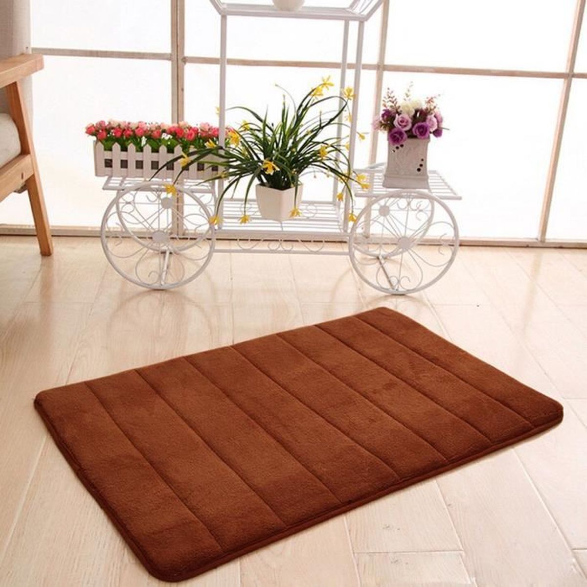 Tapis Salle De Bains Mousse A Memoire 40cm 60cm Marron Achat