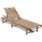 VIDAXL Chaise longue en bambou - Naturel - 200 x 65 cm