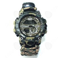 C Bracelets de survie 6 en 1 montre-bracelet de survie en plein air avec paracord boussole thermomètre sifflet tournevis grattoir