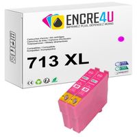 Cartouches d'encre compatibles 713 XL Magenta - Lot de 2 - ENCRE4U - Epson T713 T0713