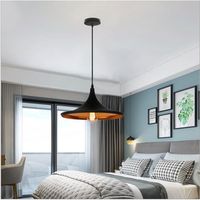 IDEGU Lustre Suspension Luminaire Vintage en Métal Lampe Plafonnier Industrielle Noir Style Classique pour Salon Chambre