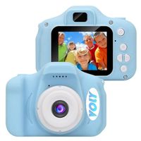 VOLY Appareil Photo pour Enfants,Mini Caméra Numérique Rechargeable Caméscope Antichoc Photo vidéo,HD 1080P vec 32G de Micro SD Bleu