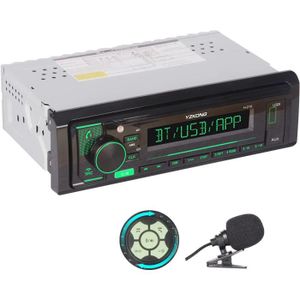AUTORADIO Autoradio de Din Single Automatique luminosité Bluetooth Car Stéréo avec écran LCD Affichage AM-FM Radio MP3 USB SD AUX Port [266]